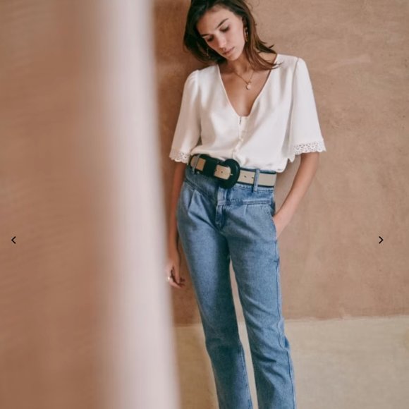 Sézane Sam Trousers / Jeans  | Light Blue - Picture 4 of 16